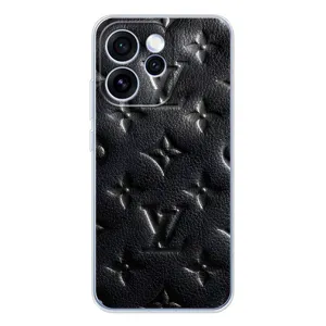 Текстурный Чехол Louis Vuitton для ОППО Рено 15 Про (Черный ЛВ)
