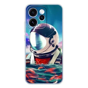 Силіконовый Чохол з принтом "Космонавти" на OPPO Reno 15 Pro (Космонавт у воді)