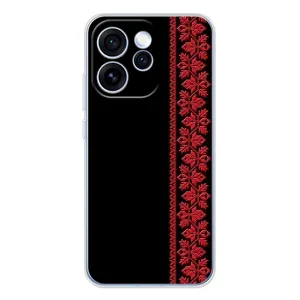 Силиконовый Чехол на OPPO Reno 15 Pro (Красная Вышиванка)