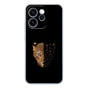 Чохол з леопардовим принтом на OPPO Reno 15 Pro (Леопард на чорному)