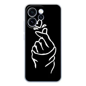 Чехлы (Знак сердечка) на OPPO Reno 15 Pro (Сердце на черном)
