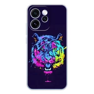 Силиконовый бампер с картинкой животных для OPPO Reno 15 Pro (Тигр-Арт)