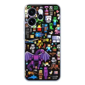 Чехол майнкрафт для OPPO Reno 15 Pro (Все персонажи)