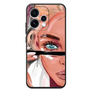 Силіконовый Чохол на OPPO Reno 15 з картинкой Модных девушек (Дівчина та вії)