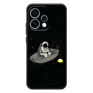 Силиконовый Чехол с принтом "Космонавты" на OPPO Reno 15 (Космонавт на рыбалке)