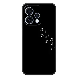 Чохол з картинками на чорному фоні для OPPO Reno 15 (Ноти)