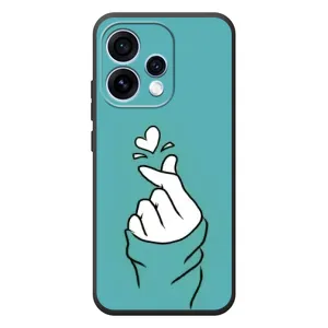 Чехлы (Знак сердечка) на OPPO Reno 15 (Сердечко на бирюзовом)