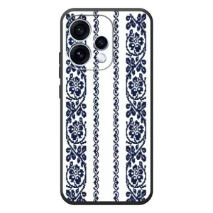 Силиконовый Чехол на OPPO Reno 15 с картинкой Вышиванки (Синяя вышиванка)