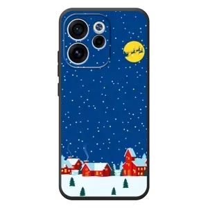 Силіконовий бампер на різдво для OPPO Reno 15F (Місто в снігу)