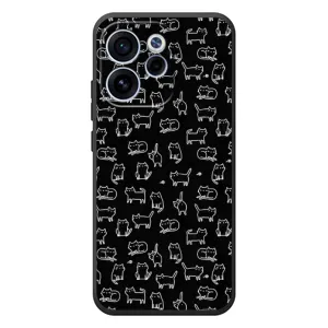 Чохол на тематику: Коти для OPPO Reno 15F (Котики на чорному)