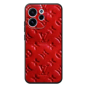 Текстурний Чохол Louis Vuitton для OPPO Ꙇeno 15F (Червоний ЛВ)