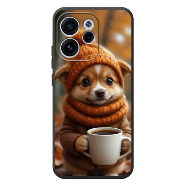 Чехол с рисунком «Собачка с кофе» для OPPO Reno 15F Чехол с рисунком «Собачка с кофе» для OPPO Reno 15F