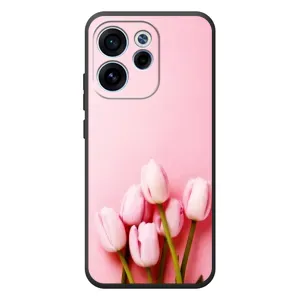 Чохли з картинкою (Тюльпани) на OPPO Ꙇeno 15F (Рожеві тюльпани)