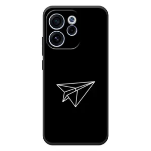 Чехол с картинками на черном фоне для OPPO Reno 15F (Самолетик)