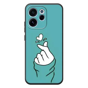 Чехлы (Знак сердечка) на OPPO Reno 15F (Сердечко на бирюзовом)