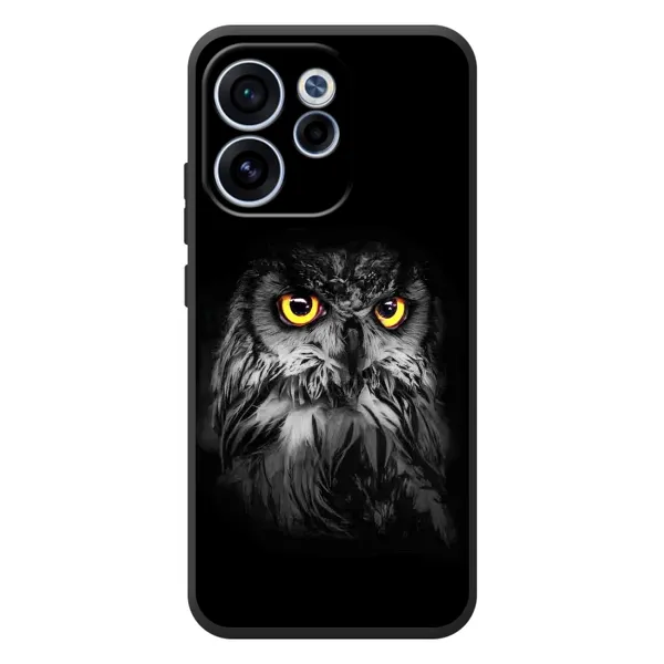 Чехол с рисунком «Сова на чёрном» для OPPO Reno 15F Чехол с рисунком «Сова на чёрном» для OPPO Reno 15F