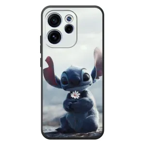 Чехол с рисунком Стич для OPPO Reno 15F (Стич с цветочком)