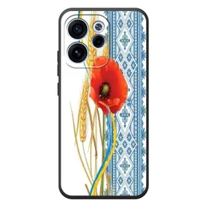 Силиконовый Чехол на OPPO Reno 15F с картинкой Вышиванки (Вышиванка с цветком)