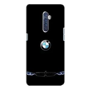 Силиконовый бампер с картинкой машины на Oppo Reno 2 (Черный BMW)