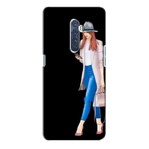 Чехол с картинкой Модные Девчонки Oppo Reno 2 (Девушка со смартфоном)