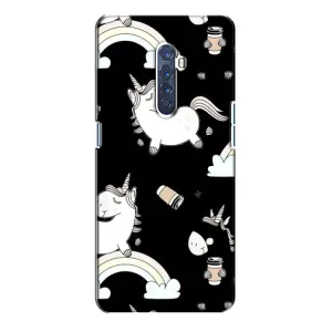 Чехол Unicorn на Oppo Reno 2 (Единорог с кофе)