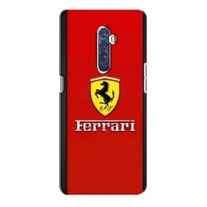 Силиконовый бампер с картинкой машины на Oppo Reno 2 (Ferrari Logo)