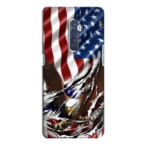 Чехол Флаг USA для Oppo Reno 2 (Флаг USA)