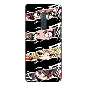 Силиконовые чехлы с глазами Anime для Оппо Рено 2 (Глаза на чорном)