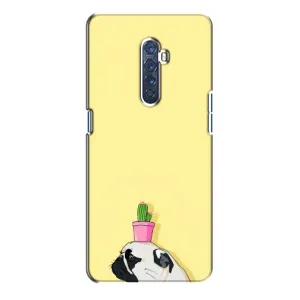 Бампер для Oppo Reno 2 с картинкой "Песики" (Кактус на голове)
