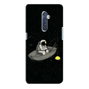 Силиконовый Чехол с принтом "Космонавты" на Oppo Reno 2 (Космонавт на рыбалке)