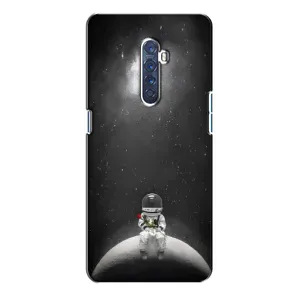 Силиконовый Чехол с принтом "Космонавты" на Oppo Reno 2 (Космонавт романтик)