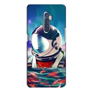 Силиконовый Чехол с принтом "Космонавты" на Oppo Reno 2 (Космонавт в воде)
