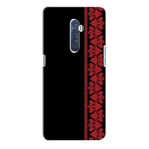 Силиконовый Чехол на Oppo Reno 2 (Красная Вышиванка)