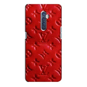 Текстурный Чехол Louis Vuitton для Оппо Рено 2 (Красный ЛВ)