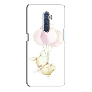 Силиконовый бампер с картинкой животных для Oppo Reno 2 (Кролик и шарики)