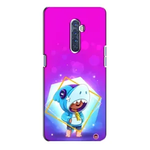 Чехол Бравл Старс для Oppo Reno 2 (Леон в костюме Акулы)