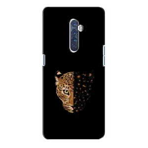 Чехол с леопардовым принтом на Oppo Reno 2 (Леопард на черном)