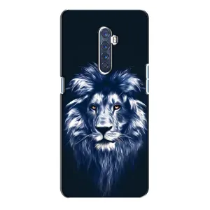 Чехол с картинкой на Oppo Reno 2 (Лев - синий)