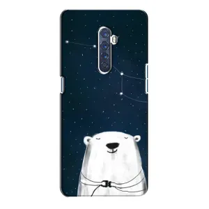 Силиконовый бампер с картинкой животных для Oppo Reno 2 (Медведица)