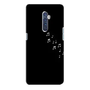 Чохол з картинками на чорному фоні для Oppo Reno 2 (Ноти)