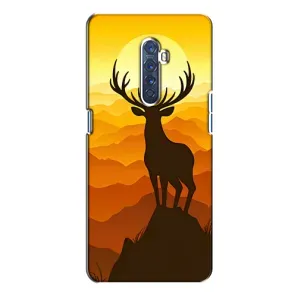 Чехлы с изображением разных животных для Oppo Reno 2 (Силуэт Оленя)