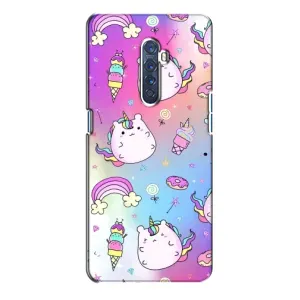 Чехол Unicorn на Oppo Reno 2 (Радуга и Единорог)