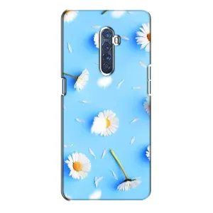 Чохол з Квітами для Oppo Reno 2 (ромашки на блакитному)