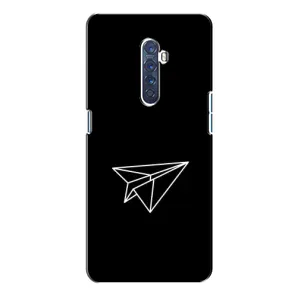 Чохол з картинками на чорному фоні для Oppo Reno 2 (Літак)
