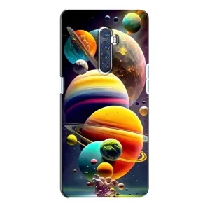 Чехол (ТПУ) с планетами на Oppo Reno 2 (Солнечна система)