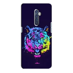 Силиконовый бампер с картинкой животных для Oppo Reno 2 (Тигр-Арт)