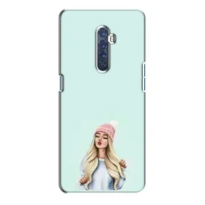 Силиконовый Чехол на Oppo Reno 2 с картинкой Стильных Девушек (В шапке)