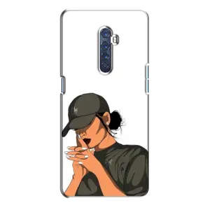Силиконовый Чехол на Oppo Reno 2 с картинкой Стильных Девушек (В зеленом)