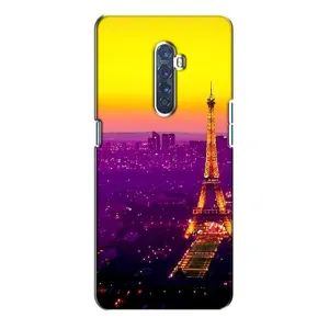 Чехол с Эйфелевой башней на Oppo Reno 2 (Яркая башня)