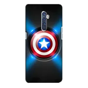 Чехол с Щитом Капитана Америки на Oppo Reno 2 (Яркий Щит Капитана)